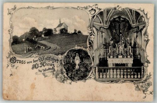 Windberg 1908 Wallfahrtkirche Heilig Kreuz Madonnenstatue Altaransicht