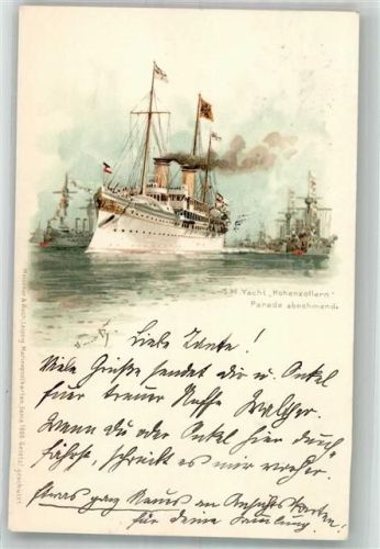 1899 Yacht Hohenzollern Parade abnehmend, Meissner u. Buch Nr. 1000 + Adelskorrespondenz