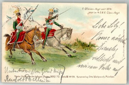 1898 Serie III Nr. 59 Historische Uniformen des Bayr. Heeres + Adelskorrespondenz