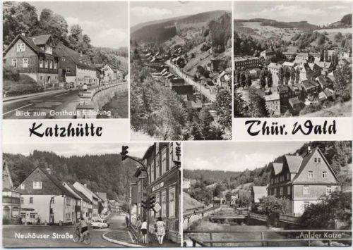 1979 Katzhütte/Thür. Wald, Neuhäuser Straße, Ans der Katze, Gasthaus Erholung.,Auslese bild Verlag AKU1