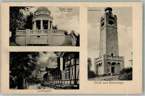 Eschwege Denkmal Bismarckturm Gustav Schäfer Gedenkhalle Gasthaus Leuchtberghalle