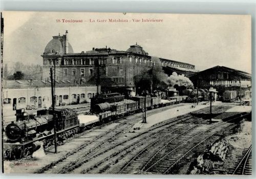 Toulouse Bahnhof La Gare Matabiau Eisenbahn Dampflokomotiven