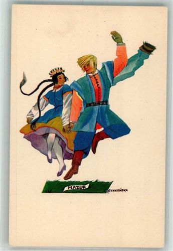1927 Mazur Trachten Serie polnische Tänze Art Deco