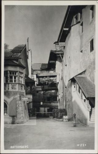 1939 Rattenberg, Häuserfront/front of houses,Ad. Künz