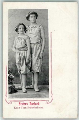 1905 Sisters Rostock - Kraft-Turn-Künstlerinnen AK