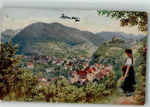 Hornberg 1925 Frau in Tracht , Verlag Edm.v. König Nr. 419