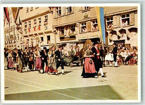 Biberach Biberacher Schützenfest Volkstrachten um 1800 Fahne Gelb Blau Tracht
