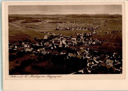Stetten Fliegeraufnahme Original aufmontierte Verlagsmusterkarte