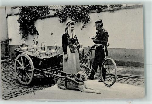 1905 Laitiere Polizei Kontrolle Fahrrad AK