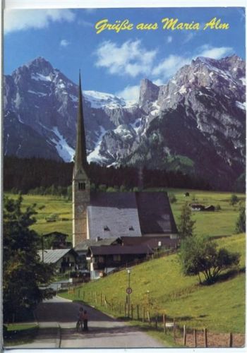 1990 Gruß aus Maria Alm, Kirche,Meiberger