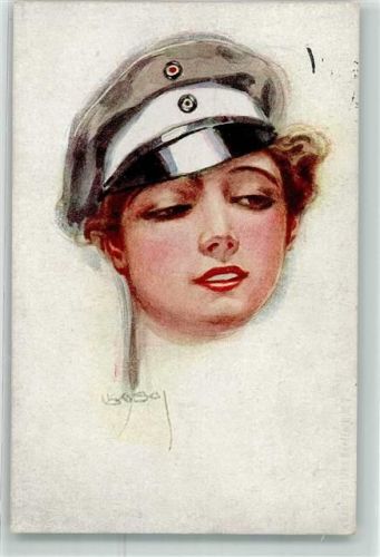 1916 Frau mit Militärmütze PFB Nr.3796-3 Feldpost Nr.69 Mobile Bahnhofskommandantur