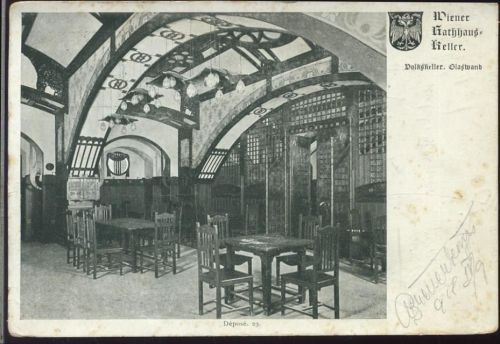 um 1910/20 Wien, Österreich, Rathauskeller, Volkskeller, Glaswand,Gerlach & Wiedling AKU1