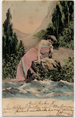 1903 Dame am Wasser