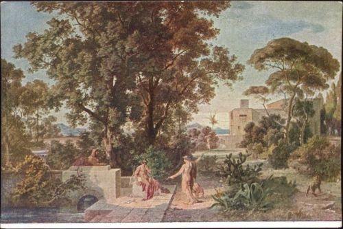 Odysseus empfängt von Hermes das Moly zum Schutz gegen die Zauberkünste der Kirke.,K. Schwier Märchen um 1920
