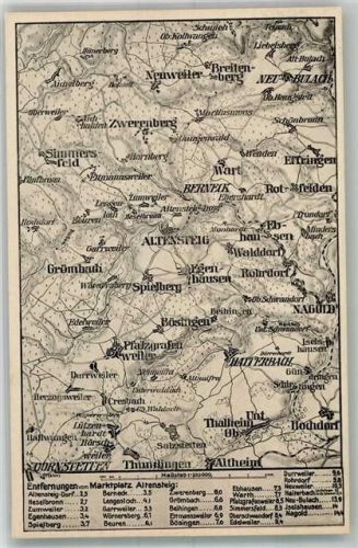 Altensteig Strassenkarte Altensteig und Umgebung