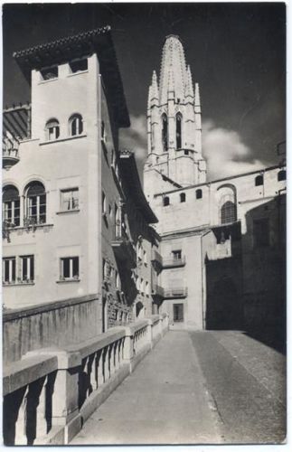 um 1950/60 Gerona, San Felix, Auffahrt, Spanien,M.P.
