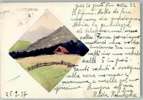 1937 Landschaft Bauernhaus