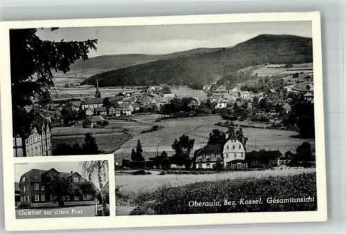 Oberaula 1955 Gasthaus Pension zur alten Post Luftpost