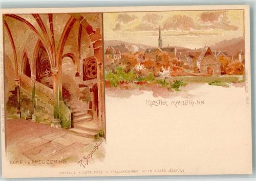 Maulbronn Kloster Maulbronn Ecke im Kreuzgang sign. P. Schmohl Nr. 20