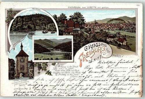 Freiburg 1897 Waldsee Martinstor Günthersthal Johannes Elchlepp