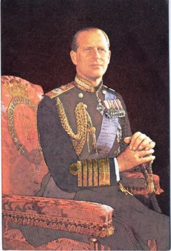 um 1970/80 Duke of Edinburgh, AK silber-rot beschichtet, Glanzeffekt