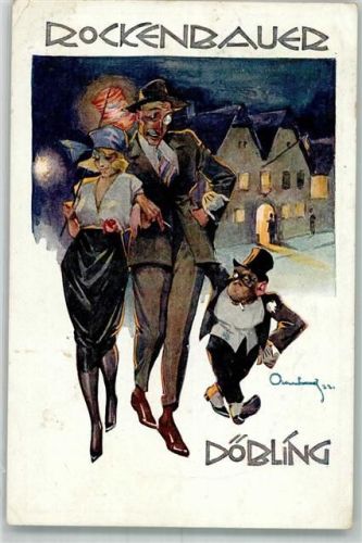 1190 Nußdorf 19. Bezirk, Döbling 1922 Künstlerkarte Gasthaus Rockenbauer