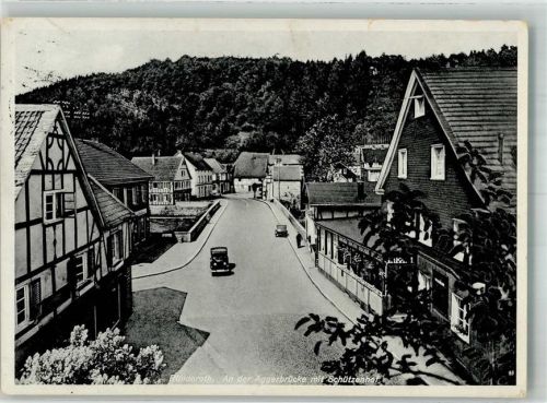 Ründeroth 1938 An der Aggerbrücke Gasthaus Schützenhof Auto
