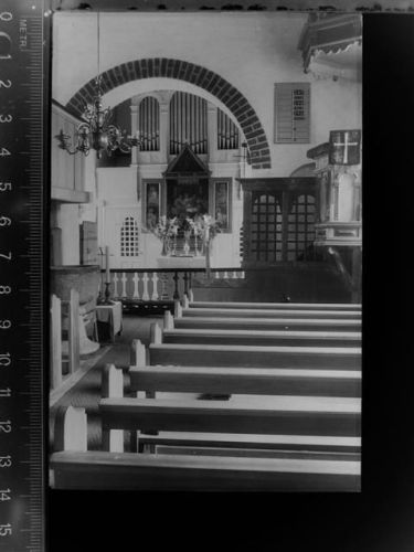 25946 W2278 Nebel , Amrum GLASNEGATIV Kirche