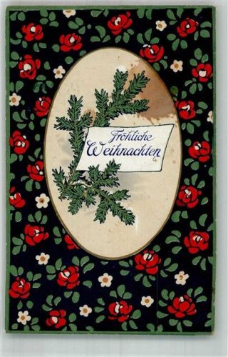 1913 Ornamente Rosen und Tannenzweig