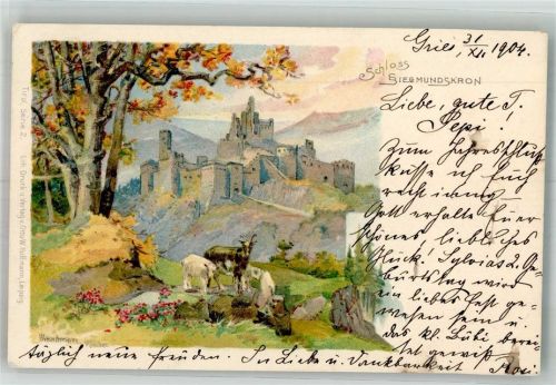 Bozen 1904 Schloss Siegmundskron Ziege
