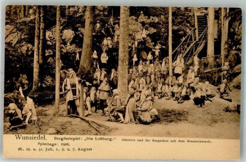 Wunsiedel 1906 Bergfestspiel Die Losburg 1906 Alberich und die Bergalben mit dem Brautschmuck