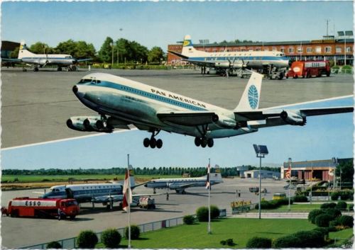 28195 W2800 Bremen um 1960-70 - Bremen, Flughafen/airport, gezackter Rand,Krüger AKU2