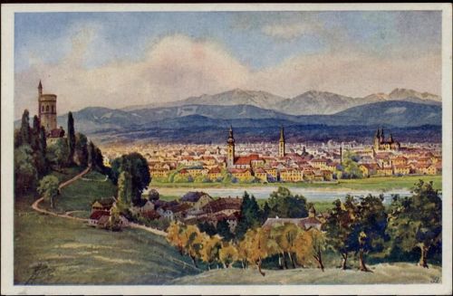 um 1910/20 Wels, Ansicht, Österreich,F. Morawetz AKU2