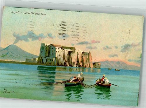 Napoli 1942 Burg Castello dell´Ovo Fischerboote