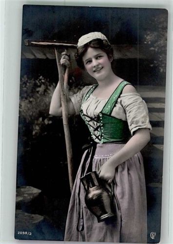 1909 Eine junge Frau in Tracht Nr. 2098/2
