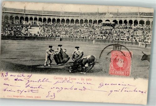 Madrid 1905 Stierkampf Marke Bildseitig