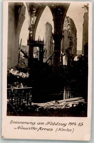 Neuville-Saint-Vaast 1915 WK I Kirche zerstört