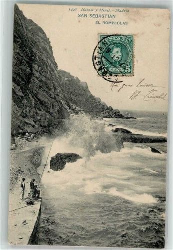 San Sebastian 1906 El Rompeolas Marke bildseitig Hauser y Menet