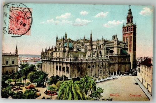 Sevilla 1911 Kirche Kathedrale Marke bildseitig