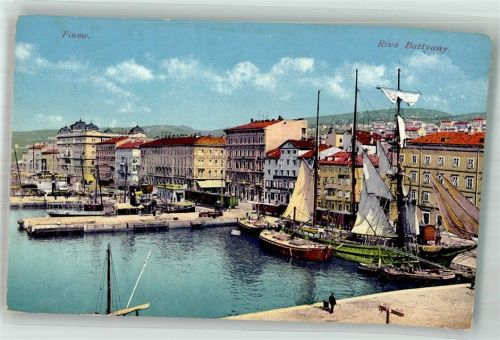 Rijeka Hafen Riva Battayny Photochromiekarte