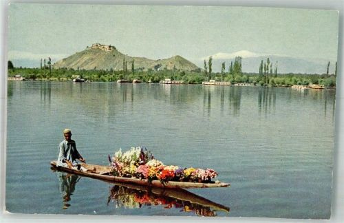 Srinagar Dal Lake Kashmir Kahn mit Blumen