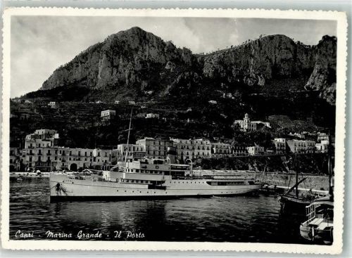 Capri 1957 Hafen Dampfschiff Capri Marina Grande