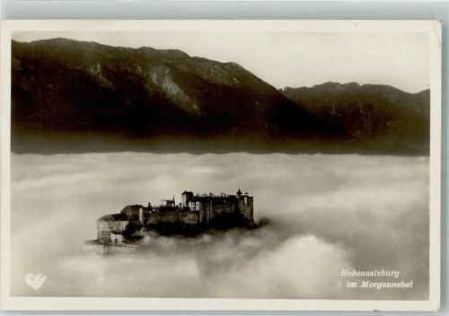 Salzburg 1932 Burg Hohensalzburg im Morgennebel