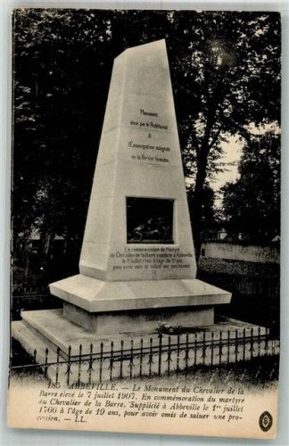 Aubeville Denkmal Chevalier de la Barre 1907