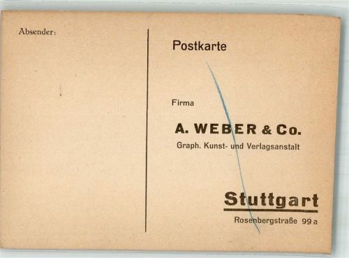 Stuttgart Firma A. Weber u. Co Graph. Kunst- u. Verlagsanstalt