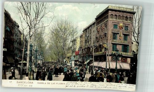 Barcelona 1909 Rambla de la Flores