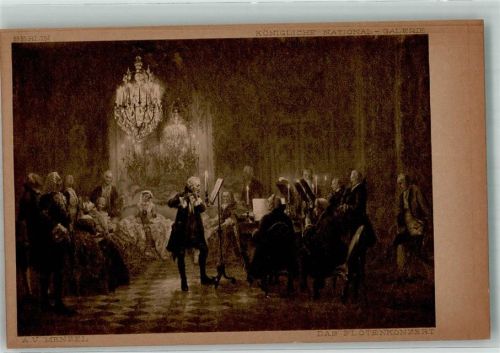 Potsdam sign. Von Menzel, Adolf Das Flötenkonzert von Sanssouci in der Königlichen Nationalgalerie