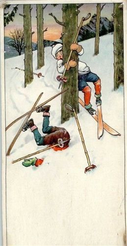 Humor skifahren Kinder Verlag A. Ruegg u. Cie 480 Wintersport Gebrauchsspuren