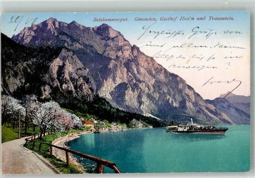 Gmunden 1932 Gasthaus Hois´n Traunstein