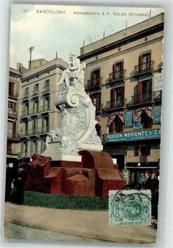 Barcelona Denkmal A.F. Soler Marke bildseitig